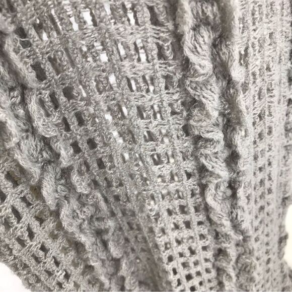 Vanity Gray Open Knit Infinity Scarf with cream lace trim- New With Tags - Picture 10 of 15